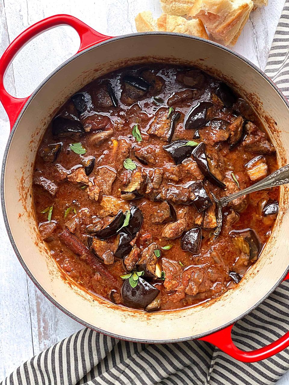 Old Fashioned Beef Stew With Eggplant - The Greek Foodie