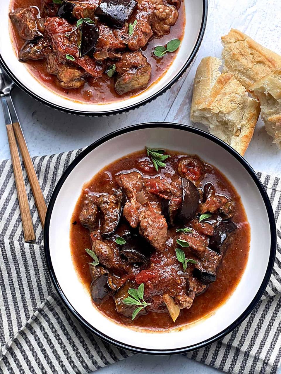 Old Fashioned Beef Stew With Eggplant - The Greek Foodie