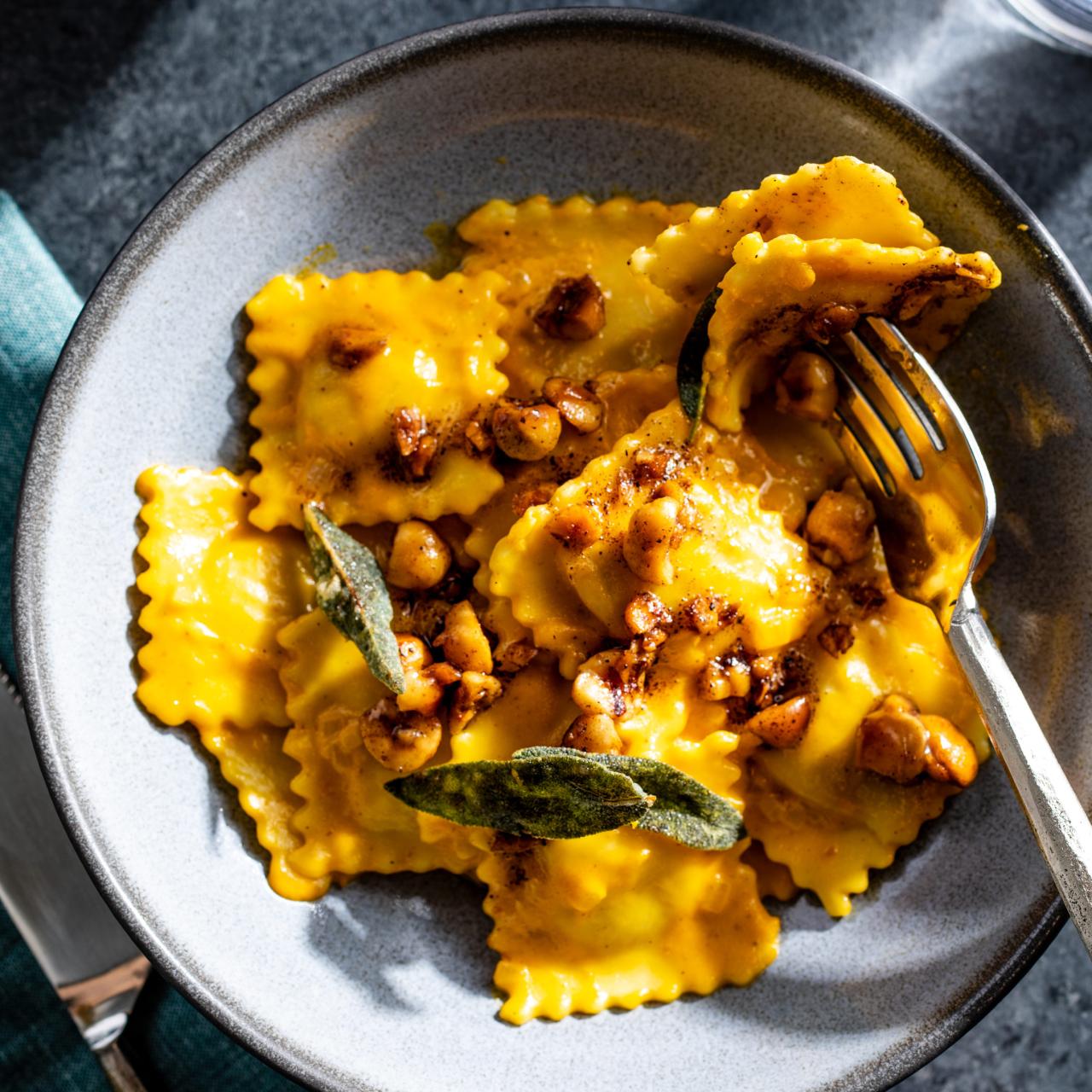 Cheese Ravioli with Pumpkin Cream Sauce | America's Test Kitchen Recipe