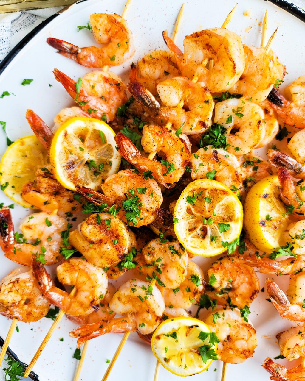 Cajun Garlic Butter Grilled Shrimp Skewers - Beautiful Eats & Things