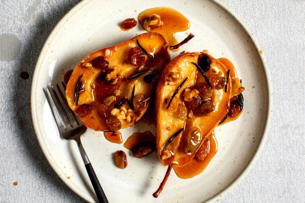 Caramel Pears With Rosemary, Honey and Walnuts Recipe - NYT Cooking