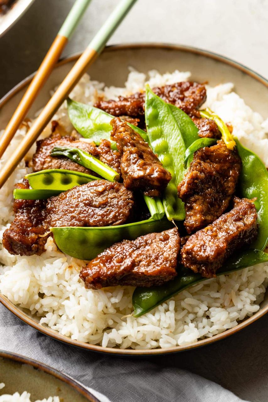 Mongolian Beef with Snow Peas - Nourish and Fete